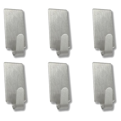 Self-adhesive hook ESO - Brushed stainless steel