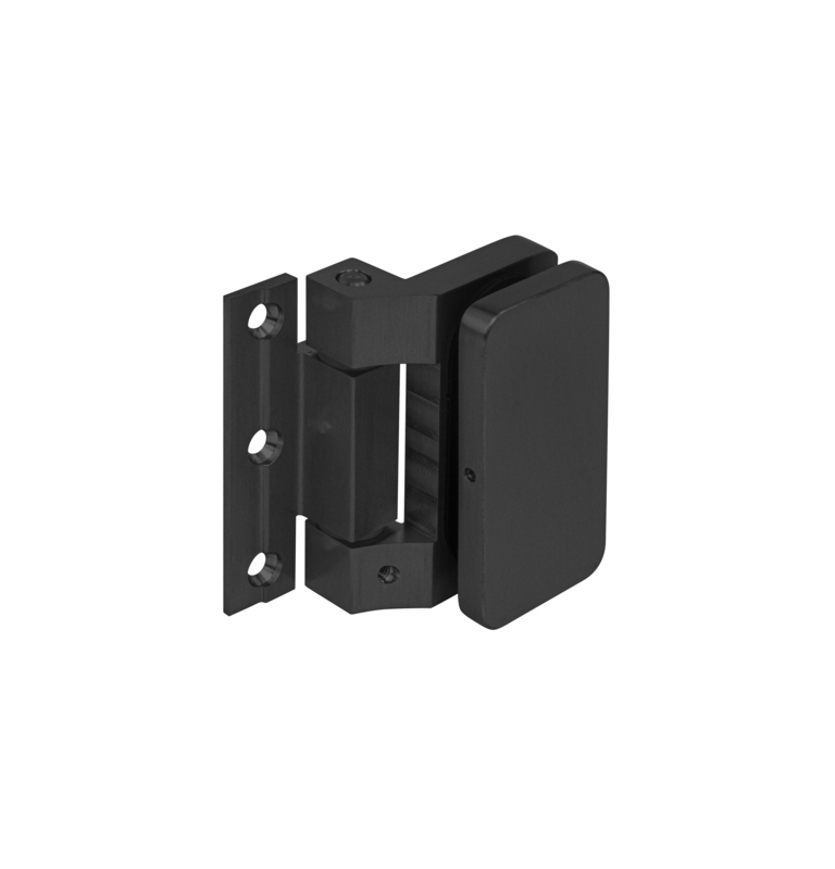 Glastürscharnier UNIQUE R8 (Vertikal für Wand) - Schwarz matt Glastürscharnier UNIQUE R8 (Vertikal für Wand) - Schwarz matt