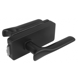 Glass door lock UNIQUE R8 + handle ORCHIDE - Black matt