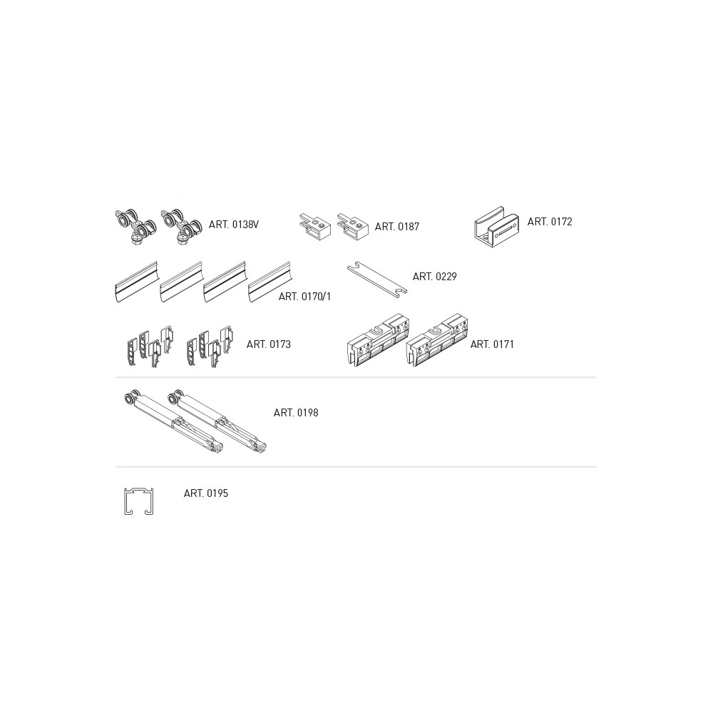 Beschläge für Glasschiebetüren SISCO SISTEM - SILENT GLASS S 100 SP