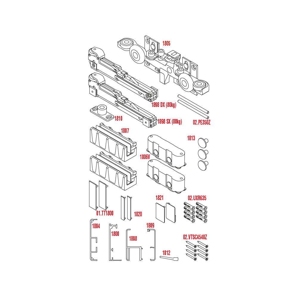Invisible system for glass sliding doors SISCO SISTEM