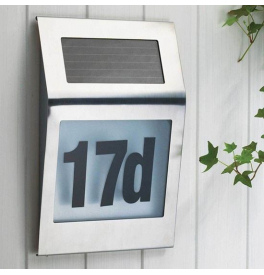 Solar light with house number