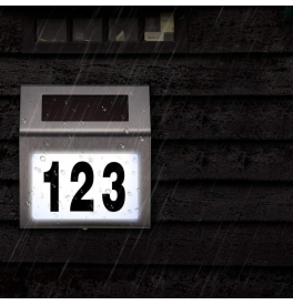 Solar light with house number