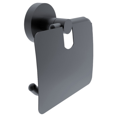 Toilettenpapierhalter mit Deckel NIMCO UNIX BLACK