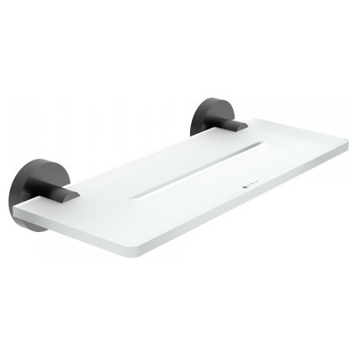 Glass shelf with brackets NIMCO UNIX BLACK IXI 300 mm