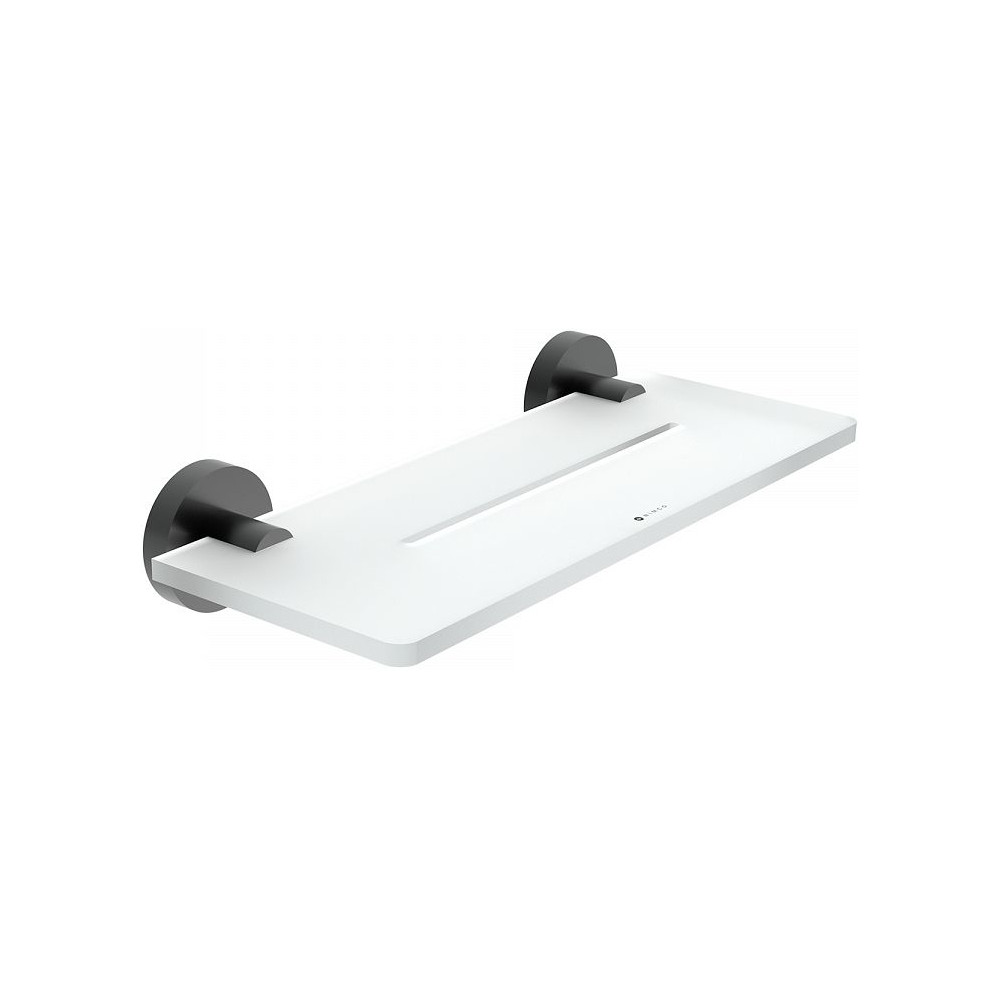 Glass shelf with brackets NIMCO UNIX BLACK IXI 300 mm