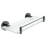 Skleněná police s držáky a ohradou NIMCO UNIX BLACK IXI 300 mm