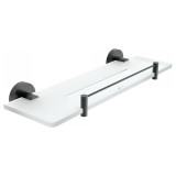 Półka szklana z uchwytem i płotem NIMCO UNIX BLACK IXI 400 mm