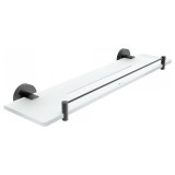Glass shelf with brackets and fence NIMCO UNIX BLACK IXI 500 mm