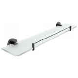 Sklenená polica s držiakmi a ohradou NIMCO UNIX BLACK IXI 600 mm