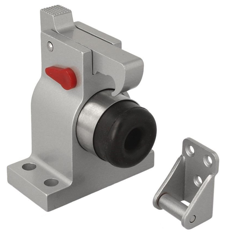 Industrial door stop with spring and hook Industrial door stop with spring and hook