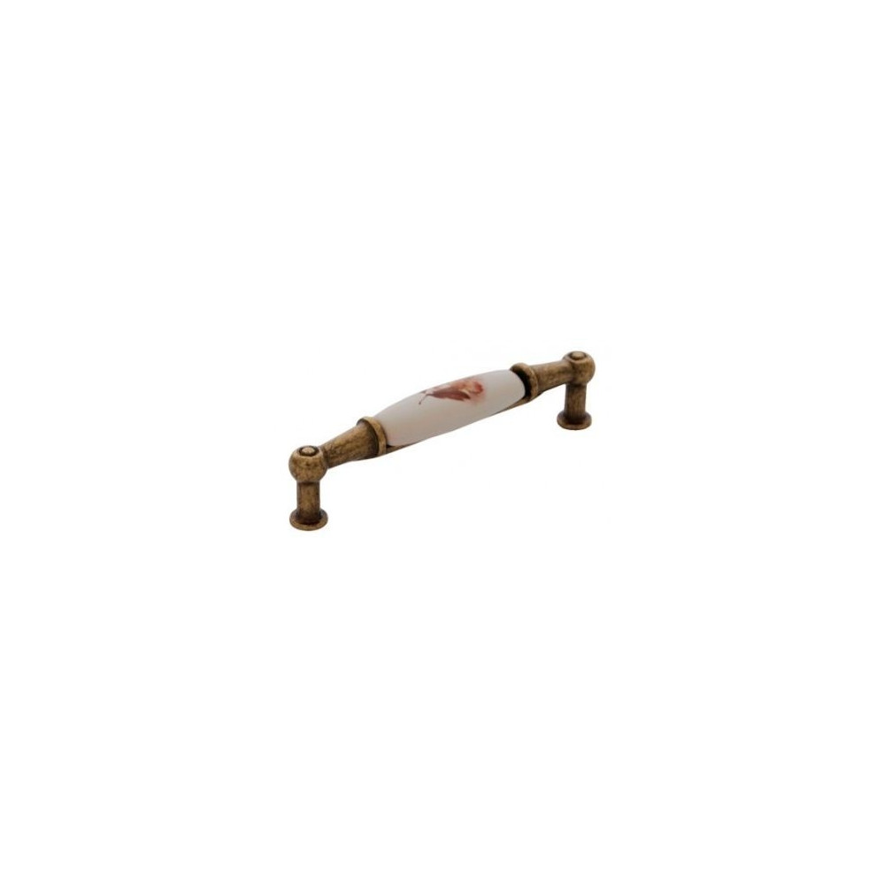 Furniture handle ALEXANDRA FLOWER - Patina on brass