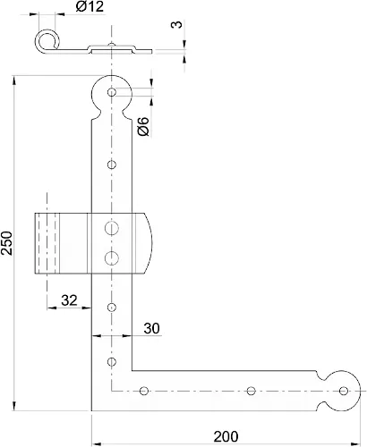 Hinge for door rustic