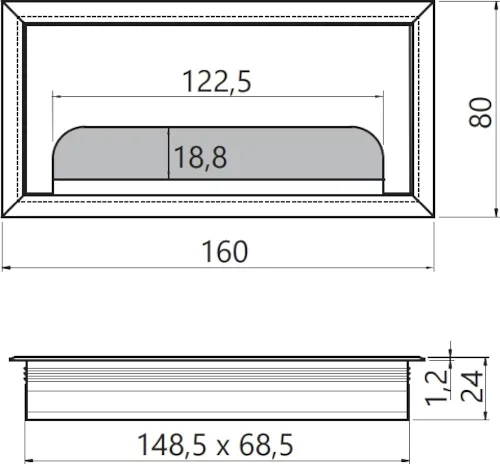 Furniture cable gland 160 x 80 mm