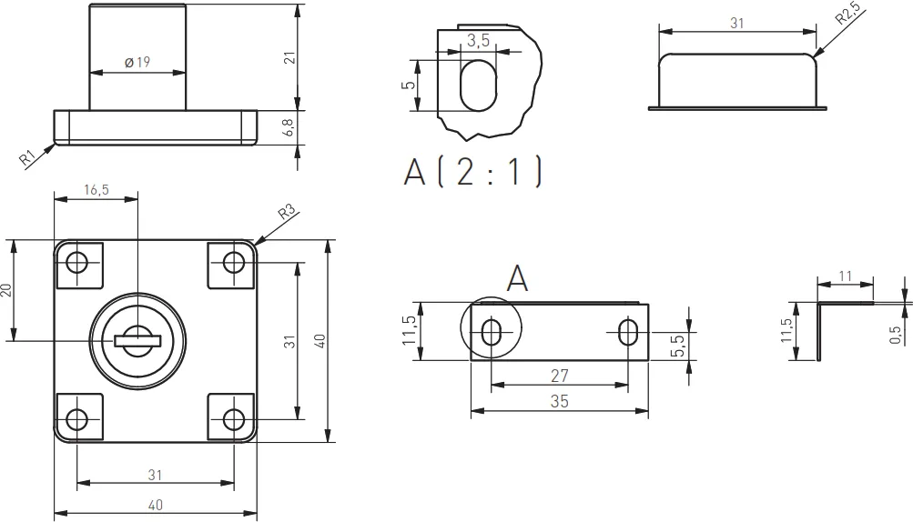 Furniture lock GTV K-138